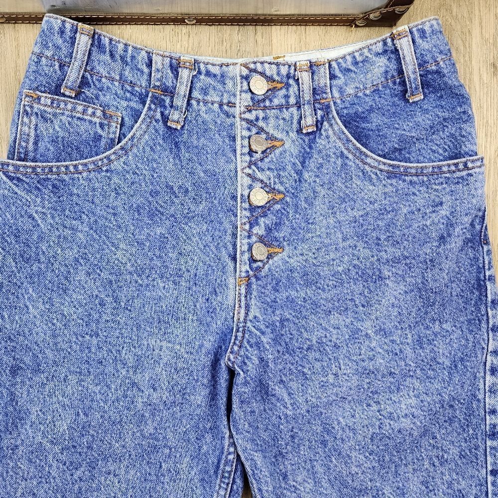 Vintage Guess High Waist Button Fly Acid Wash Jeans size 26 - Picture 4 of 8